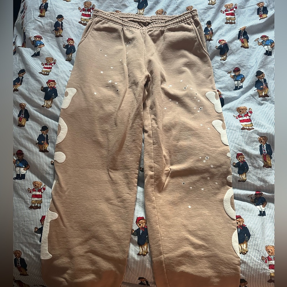SP5DER SWEATS SIZE MEDIUM TAN